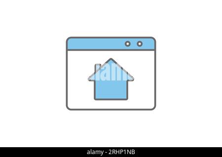 Symbol Homepage. Symbol für die Suchmaschinenoptimierung. Geeignet für Website-Design, App, Benutzeroberflächen. Symbolstil mit flacher Linie. Einfacher Vektor DE Stock Vektor