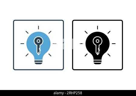 Symbol für Schlüsselidee. Symbol für die Suchmaschinenoptimierung. Geeignet für Website-Design, App, Benutzeroberflächen. Durchgehender Symbolstil. Einfache Vektorkonstruktion Stock Vektor