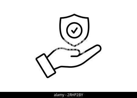 Schutzsymbol. Symbol für die Suchmaschinenoptimierung. Geeignet für Website-Design, App, Benutzeroberflächen. Liniensymbolstil. Einfache Vektorkonstruktion Stock Vektor