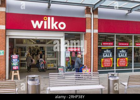 Thornaby, Großbritannien. August 2023. Der britische Haushaltswarenhändler Wilko ist in die Verwaltung gegangen, wodurch etwa 12.000 Arbeitsplätze gefährdet sind. David Dixon/Alamy Stockfoto