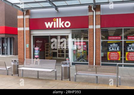 Thornaby, Großbritannien. August 2023. Der britische Haushaltswarenhändler Wilko ist in die Verwaltung gegangen, wodurch etwa 12.000 Arbeitsplätze gefährdet sind. David Dixon/Alamy Stockfoto