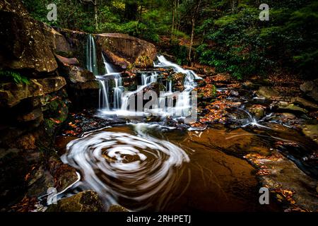 Pendleton Falls im Blackwater Falls State Park. Stockfoto