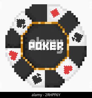 Pixel Art Poker-Chips. Casino-Chips. Chip-Vektor Stock Vektor