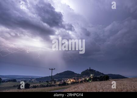 Gewitter über Thüringen. Stockfoto