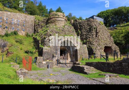 Öfen in Blaenavon Ironworks, Torfaen, Wales Stockfoto