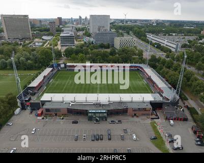 Rotterdam, 22. Juli 2023, Niederlande. Van Donge und de Roo Stadion, Heimstadion des Fußballclubs Excelsior. Niederländischer Eredivisie-Fußballverein. Stockfoto