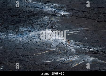 Lavafelder, kurz nach dem Vulkanausbruch „Fagradallsfjall“. Keilir / Litli-Hrútur Region. Stockfoto