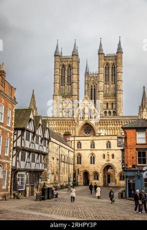 Lincoln Kathedrale von Burgberg, Lincoln, Lincolnshire, England, UK Stockfoto