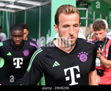 Bayern-Münchner Harry Kane vor dem Bundesliga-Spiel im Weser-Stadion in Bremen. Bilddatum: Freitag, 18. August 2023. Stockfoto