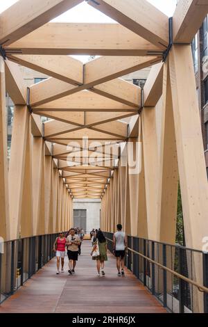 High Line Moynihan Steckverbinder Holzfachwerkbrücke in Manhattan NYC Stockfoto