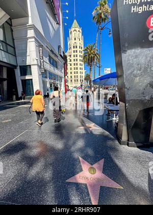 Stars auf dem Walk of Fame auf dem Hollywood Boulevard und der Vine Street in Hollywood, Kalifornien, USA. (Foto: Joel Garcia Espinoza /Norte Photo/ NortePhoto.com) Estrellas en el paseo de la fama de Hollywood Boulevard y Vine Street, en Hollywood, California Estados Unidos EU. (Foto von Joel Garcia Espinoza /Norte Photo/ NortePhoto.com) Stockfoto