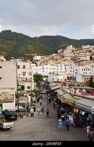 Blick auf eine alte marokkanische Stadt Stockfoto