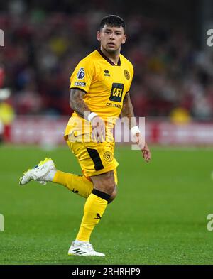 Gustavo Hamer von Sheffield United während des Spiels der Premier League im City Ground in Nottingham. Bilddatum: Freitag, 18. August 2023. Stockfoto