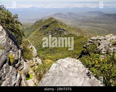 Blick vom Gipfel. Toolbrunup Peak (1052 m), Stirling Ranges National Park, Western Australia Stockfoto