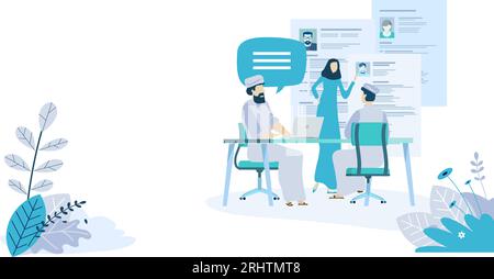 Omani People Business and Education Illustration Stockfoto