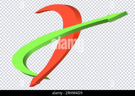 Zwei Pfeile rund um Rot und Grün. Business Infografik Präsentationsdiagramm für Präsentation, Design-Daten, Finanzen, Bericht. Abschnitt Vergleichsservice. Nach Oben Stock Vektor