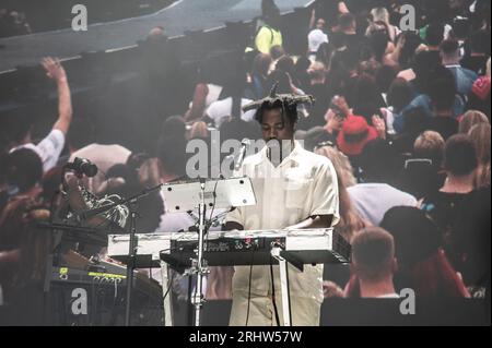 London, Vereinigtes Königreich. August 2023. Sampha tritt auf der Bühne in All Points East auf. Cristina Massei/Alamy Live News Stockfoto