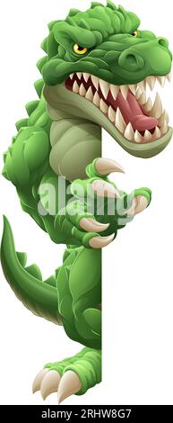 Krokodil Alligator Cartoon Lizard Dino Monster Stock Vektor