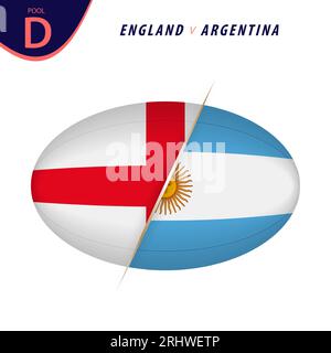 Rugby-Wettbewerb England gegen Argentinien. Rugby gegen Ikone. Vektorillustration. Stock Vektor