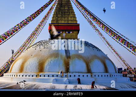 Nepal, Kathmandu Tal, Buddhistische Stupa von Bodnath Stockfoto