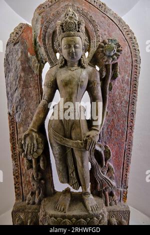 Nepal, Kathmandu-Tal, Newar-Stadt Patan, Durbar-Platz, Königspalast, Patan-Museum, Statue von Padmapani Lokeshvara, 16. Jahrhundert Stockfoto