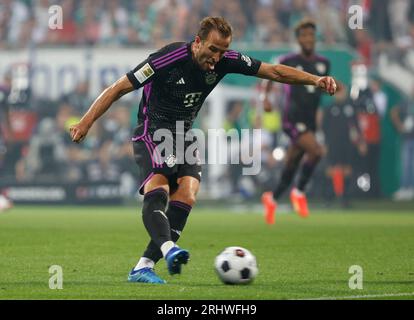 Bremen, Deutschland. August 2023. Bayern Münchens neuer Stürmer schlägt beim Sieg über Werder Bremen 4-0 ins Tor. Quelle: Axel Heimken/dpa/Alamy Live News Stockfoto