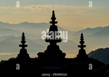 Nepal, Kathmandu-Tal, der Himalaya von Nagarkot aus gesehen Stockfoto