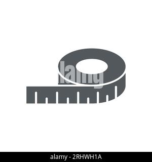 Symbol zum Messen der Länge des Vektorbandes. Zentimetersymbol Maßband, Symbol für metrische Rolle des flachen Werkzeugs. Stock Vektor