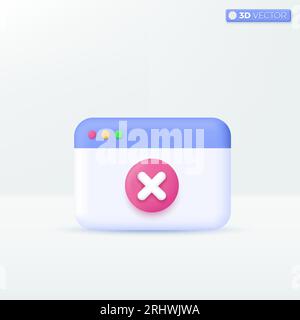 Symbole für das Symbol für die Entwicklung von Webseiten. Programmiersprache, Programmierung, Softwarekonzept. 3D Vektor isoliertes Illustrationsdesign. Cartoon Pastell Minimal Stil Stock Vektor