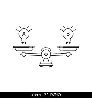Planung mit dünnen Linien oder Ideenauswahl Stock Vektor