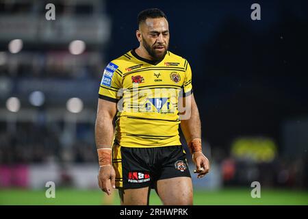 Wakefield, England - 18. August 2023 Suaia Matagi von Castleford Tigers. Rugby League Betfred Super League, Wakefield Trinity vs Castleford Tigers im Be Well Support Stadium, Wakefield, Großbritannien Stockfoto