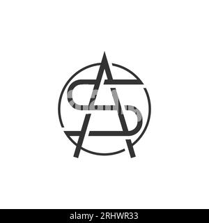 Anfangsbuchstabe sa Logo Designvorlage sa Buchstaben Vektorbild. Logo des SA-Buchstabens auf schwarzem Hintergrund Anfangsbuchstabe des sa-Logos im Monogramm Stock Vektor
