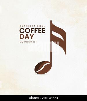 Internationaler Kaffeetag – kreative Kaffeewerbung. 3D-Illustration Stock Vektor