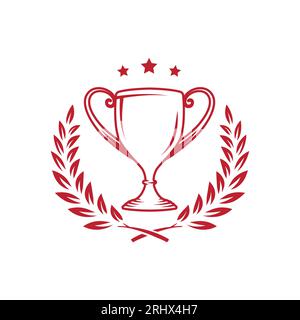 Vorlage für das Design des Trophäenlogos. Logo der Champions Trophy. Vektor und Illustration. Stock Vektor