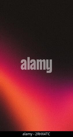 Vertikaler Hintergrund leuchtend rot körniger Farbverlauf schwarzer Hintergrund Kornstruktur leuchtendes abstraktes Design Stockfoto