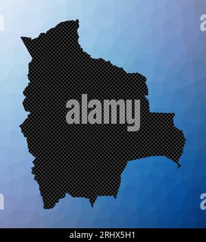 Geometrische Karte Boliviens. Schablonenform Boliviens im Low-Poly-Stil. Authentische Landesvektorillustration. Stock Vektor