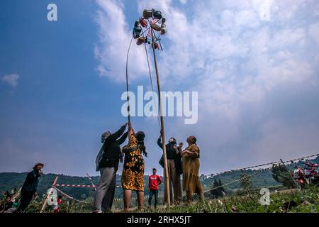 Die Volkspartei feiert den Unabhängigkeitstag Indonesiens Stockfoto