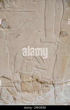 Ägypten, Sakkara, Grab von Ankhmahor, Trauerzug, Trauerfrauen. Stockfoto