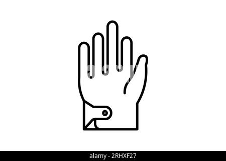 Handschuhsymbol. Symbol für Kleidung. Geeignet für Website-Design, App, Benutzeroberflächen. Liniensymbolstil. Einfache Vektorkonstruktion bearbeitbar Stock Vektor