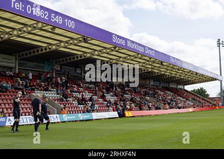 Aggborough Stadium, Kidderminster, Großbritannien, 19. August 2023, Allgemeine Ansicht des Stadions während des Spiels der Vanarama National League zwischen Kidderminster Harriers FC und Bromley FC im Kidderminster Aggborough Stadium Credit: Nick Phipps/Alamy Live News Stockfoto