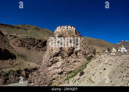 Blick auf Bardan Gompa, Zanskar, Ladakh, Indien Stockfoto