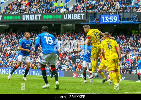 Glasgow, Großbritannien. August 2023. Die Rangers spielen Greenock Morton im Ibrox Stadium in der zweiten Runde der Viaplay Cup-Qualifikation. Quelle: Findlay/Alamy Live News Stockfoto