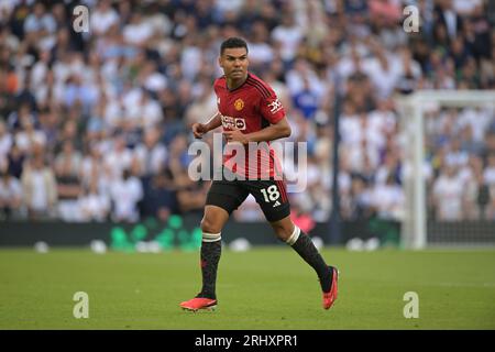 London, Großbritannien. August 2023. London UK 18 Aug 23.Casemiro of Manchester United während des Spiels Spurs vs Manchester United Premier League im Tottenham Hotspur Stadium London. Quelle: MARTIN DALTON/Alamy Live News Stockfoto