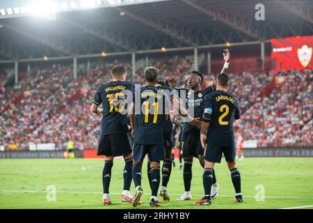 Almeria, Spanien. August 2023. 19-08-2023, UD Almeria vs Real Madrid, Liga EA Sport, Campeonato de Primera Diovison, Jornada 2, Estadio Power Horse Stadium. Almeria. Quelle: Pascu Mendez/Alamy Live News Stockfoto