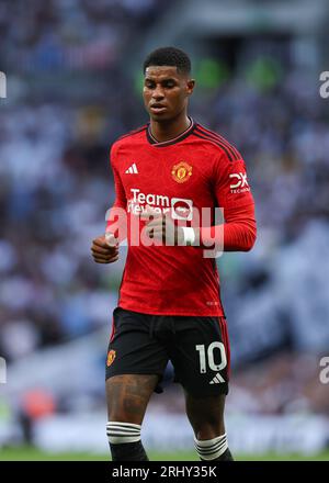 X19th August 2023; Tottenham Hotspur Stadium, London, England; Premier League Football, Tottenham Hotspur gegen Manchester United; Marcus Rashford von Manchester United Stockfoto