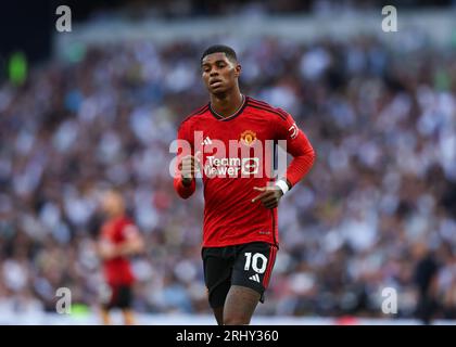 X19th August 2023; Tottenham Hotspur Stadium, London, England; Premier League Football, Tottenham Hotspur gegen Manchester United; Marcus Rashford von Manchester United Stockfoto