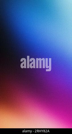 Gestrannter vertikaler Hintergrund lila orange blau schwarz leuchtende mobile Tapete dunkles Hintergrunddesign Stockfoto