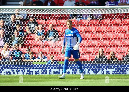 bet365 Stadium, Stoke, England - 19. August 2023 - während des Spiels Stoke City gegen Watford, EFL Championship, 2023/24, bet365 Stadium, Stoke, England - 19. August 2023 Credit: Arthur Haigh/WhiteRosePhotos/Alamy Live News Stockfoto