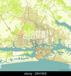 Vector Stadtplan von Abidjan, Côte d'Ivoire Stock Vektor