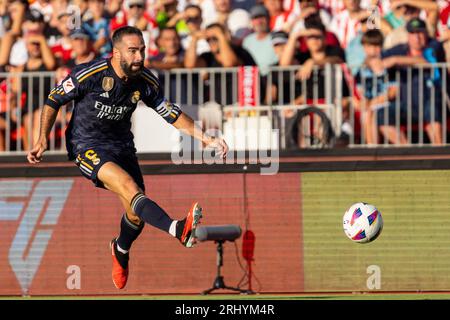 Almeria, Spanien. August 2023. Daniel Carvajal in Aktion beim Spiel der LaLiga EA Sports 2023/2024 zwischen UD Almeria und Real Madrid im Power Horse Stadium. Endstand: UD Almeria 1:3 Real Madrid (Foto: Francis Gonzalez/SOPA Images/SIPA USA) Credit: SIPA USA/Alamy Live News Stockfoto